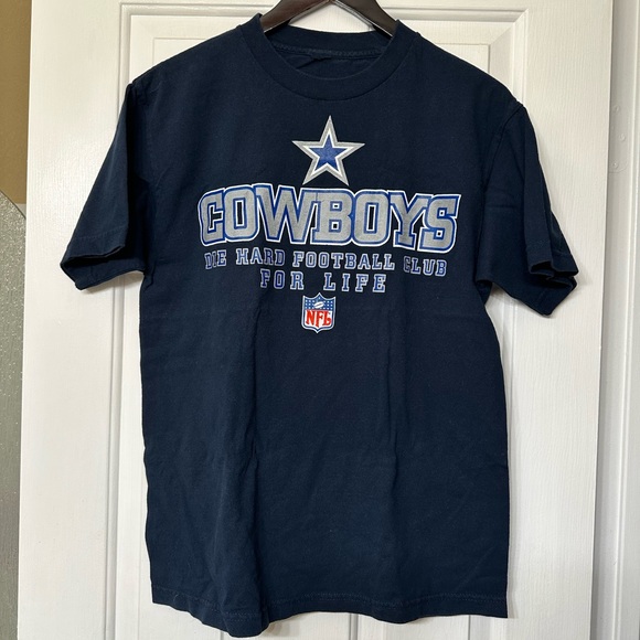 NFL Dallas Cowboys Die Hard Football Club For Life Short Sleeve Shirt Vintage 90 - Picture 1 of 5